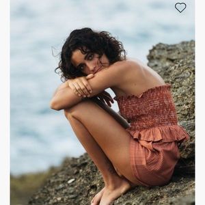 Billabong strapless peplum top